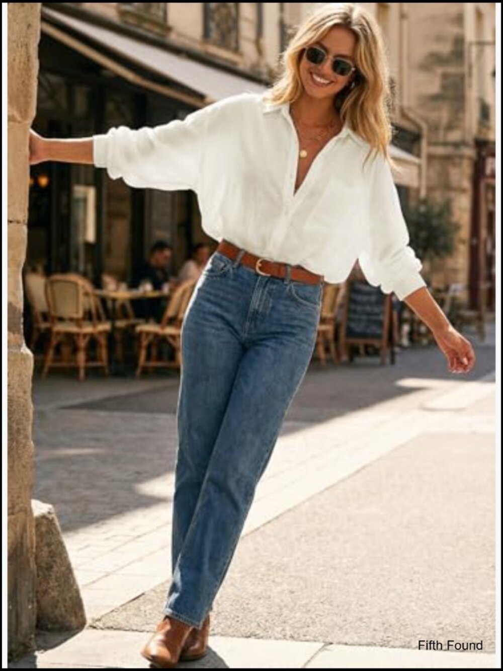 Linen Cotton Button Down Blouse V Neck Long Sleeve Loose Fit Tunic Top - Picture 3 of 7